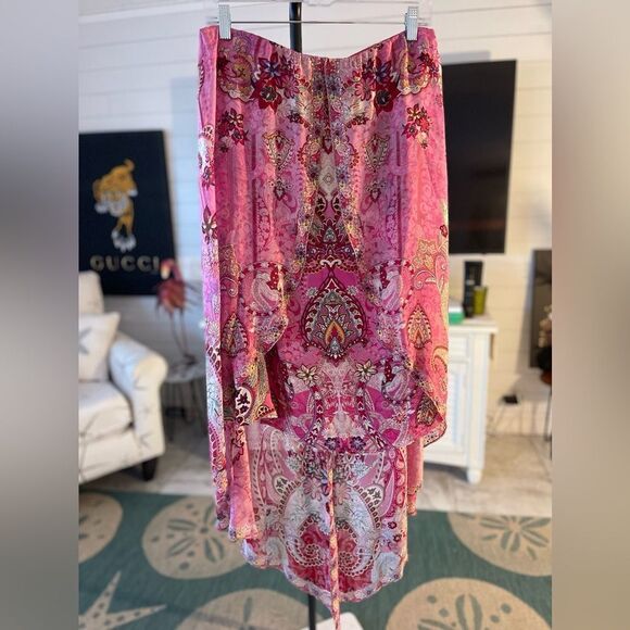 Camilla Dresses & Skirts - Camilla Silk Pink Paisley Embellished Skirt Size M